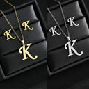 Fashion Stainless Steel Alphabet Initial Necklace Set For Women