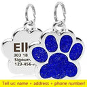 Engraved Glitter Paw Pet ID Collar Tag: Customized and Stylish  ourlum BL  