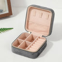 Velvet Jewelry Box For Women Travel Zipper Organizer Case