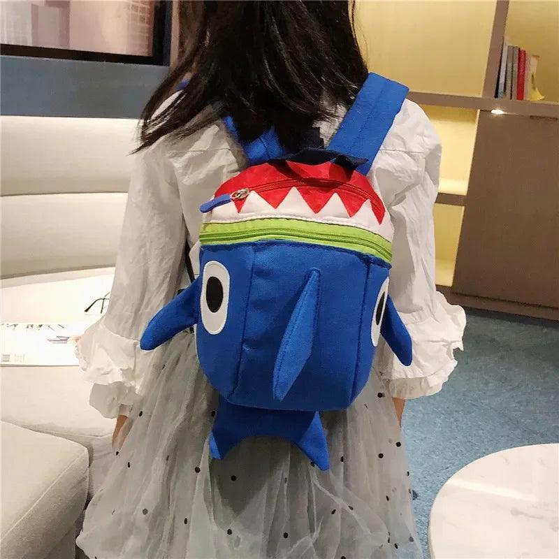 Infant Baby Cute Shark Safety Harness Backpack Toddler Kids Canvas Leash Anti-lost Kindergarten Bag Children Animal School Bags