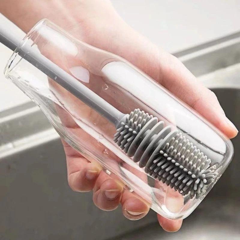 Silicone Cup and Bottle Cleaning Brush Set - Kitchen Essentials Cleaning Tool  ourlum.com   