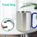 Portable Stainless Steel Camping Mug with Carabiner Handle