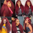 Vibrant Burgundy Water Wave Lace Front Human Hair Wig