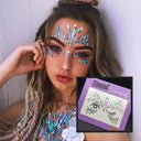 3D Sexy Face Tattoo Stickers Temporary Tattoos Glitter Fake Tattoo Rhinestones Masquerade for Women Party Face Jewels Tattoo  ourlum.com   