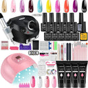 Glamorous Nail Art Kit with UV LED Lamp and Tools Set