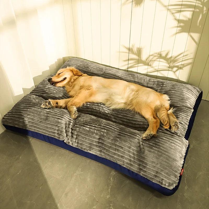 Pet Mat: Corduroy Cotton Winter Dog Bed - Soft & Warm Kennel for Large Dogs  ourlum.com   