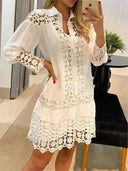 Spring Lace Splicing Dress Elegant Chic Fashion Choice