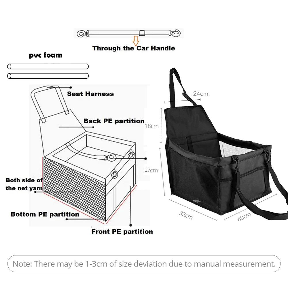 Portable Pet Carrier Seat Cover for Traveling Dogs and Cats - Waterproof Hammock Style Bag with Multi-Functional Design  ourlum.com   