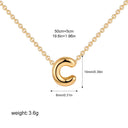 3D Bubble Initial A-Z Alphabet Mini Necklace for Women Girls Dainty Gold Plated Tiny Letter Stainless Steel Jewelry Bijoux Gift