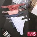 Seductive 5-Piece Cotton Blend G-String Panties Set for Women  ourlum Set16 L Set