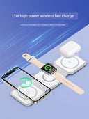 Three-in-One Wireless Charger for Apple 15/13 and Watch