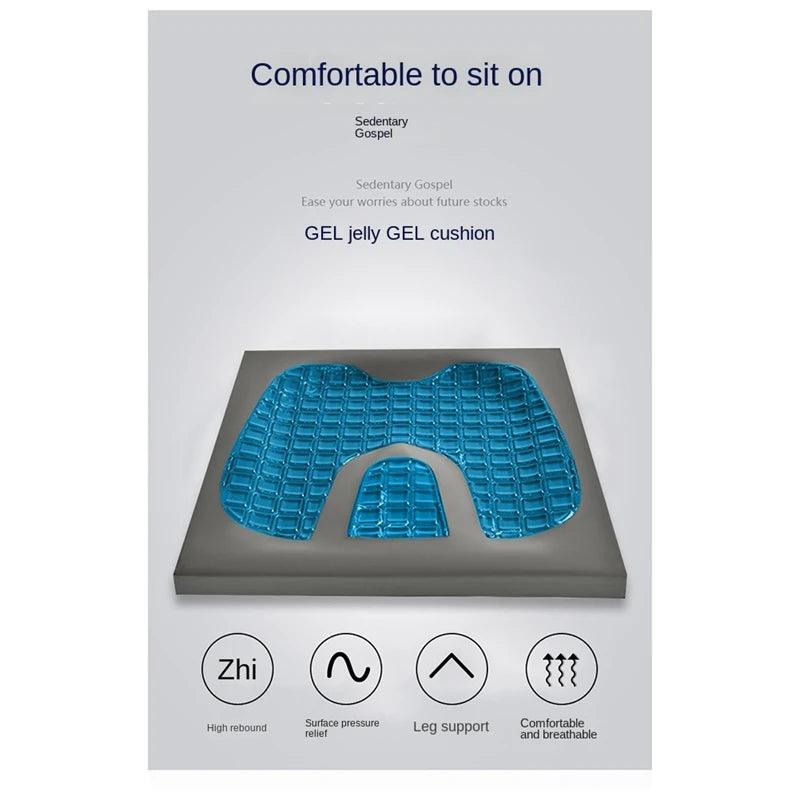 Cooling Gel Memory Foam U-Shaped Coccyx Cushion for Back Pain Relief and Comfort During Long Sitting