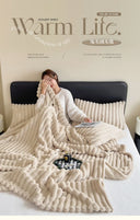 150*200cm Plain Soft Blanket Warm Khaki Throw Bedding