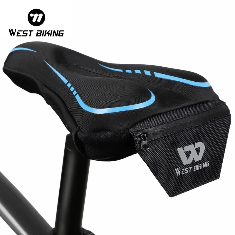 Comfortable 3D Gel Bicycle Saddle Cover with Memory Foam and Non-Slip Cushion for Mountain Bikes