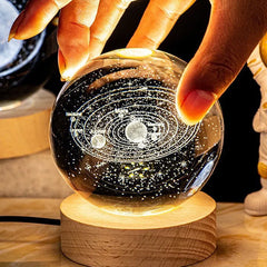 Enchanting 3D Planet Moon Crystal Ball Lamp for Kids' Bedroom Decor