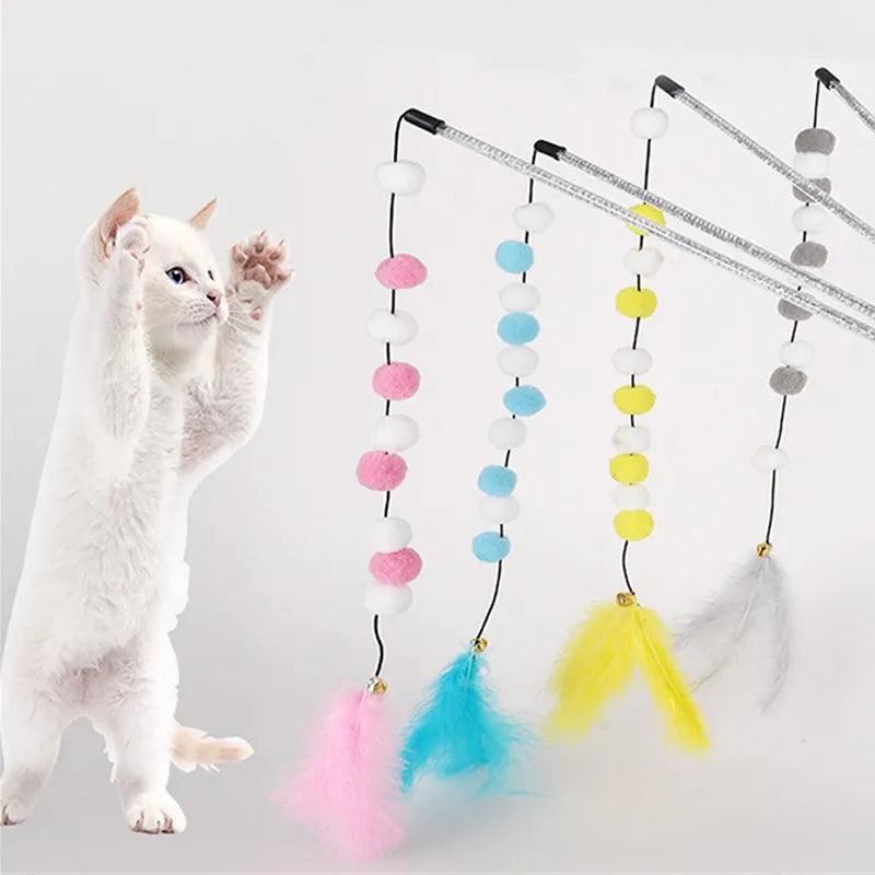 Interactive Feather Cat Teaser Stick: Durable, Fashionable, Fun Pet Exercise  ourlum.com   