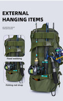 Multifunctional Fishing Backpack Tackle Bag with Rod Holders