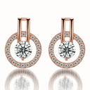 Starlight Elegance Silver Star Stud Earrings Dazzling Zircon Design