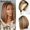 HD Glueless Straight Bob Lace Front Wig 100% Remy Hair