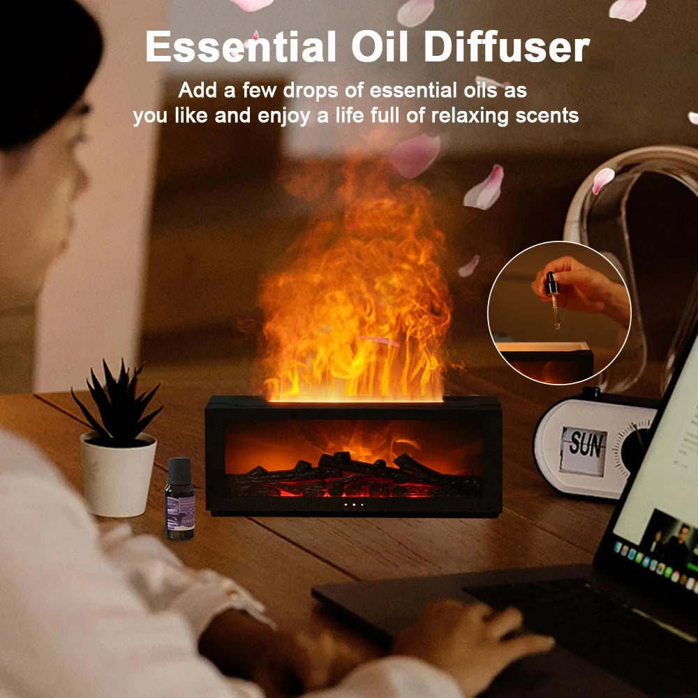 Flame Effect Ultrasonic Aroma Diffuser and Humidifier