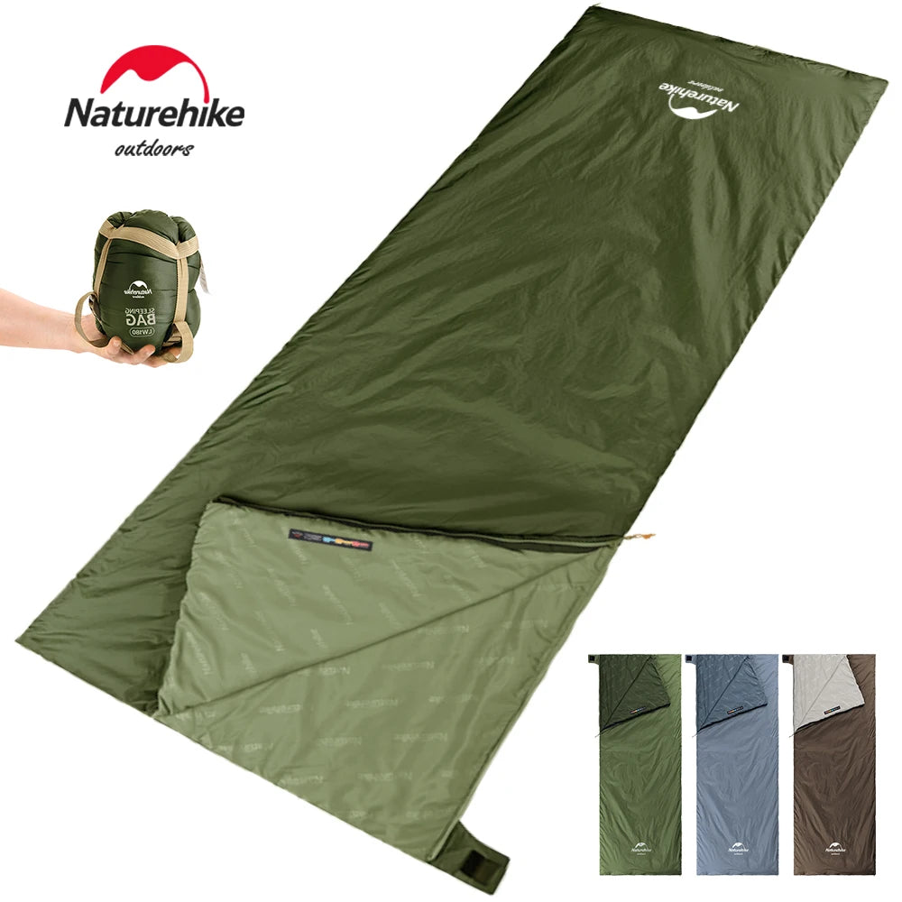 Naturehike lw180 Sleeping Bag Ultralight Cotton Sleeping Bag Spring Summer Sleeping Bag Outdoor Hiking Camping Sleeping Bag