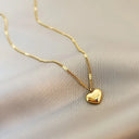 Trendy Simple Gold Color Heart Pendant Chokers Necklace