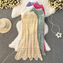 Boho Retro Crochet Trumpet Skirt Elegant Vintage Style