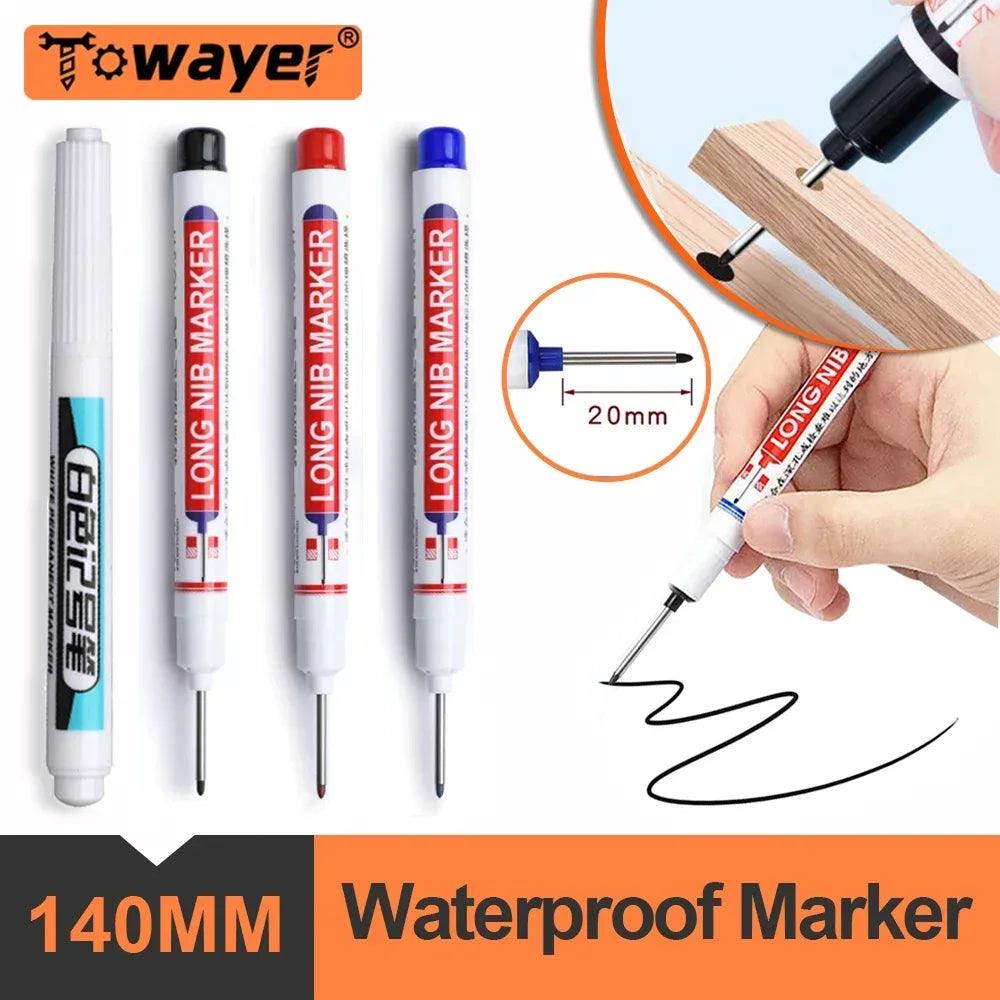 Long Head Waterproof Colorfast Ceramic Tile Metal Marking Pen Woodworking Electrician Tool  ourlum.com   