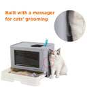 Cat Litter Box Fully Enclosed and Foldable Top Entry