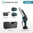 Yofidra 8 Inch Brushless Electric Chainsaw Cordless Rechargeable Woodworking Garden Pruning Saw Tool for Makita 18V Battery  ourlum.com 2 Battery EU Plug EU CHINA