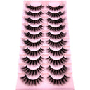 7/8/9/10Pairs Eyelashes Makeup Soft Fluffy 3D Mink False Eyelashes Thick HandMade Volume Mink Lashes Faux Cils Natural Fake Lash  ourlum.com Black 10pairs-RX-5  