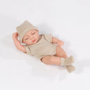 Silicone Reborn Dolls: Lifelike Baby Toys for Girls, Cute Mini Bebe Doll, Birthday Gift  ourlum.com striped khaki  