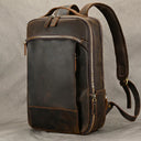 Men's Retro Crazy Horse Leather Backpack for 15.6 Inch Laptop