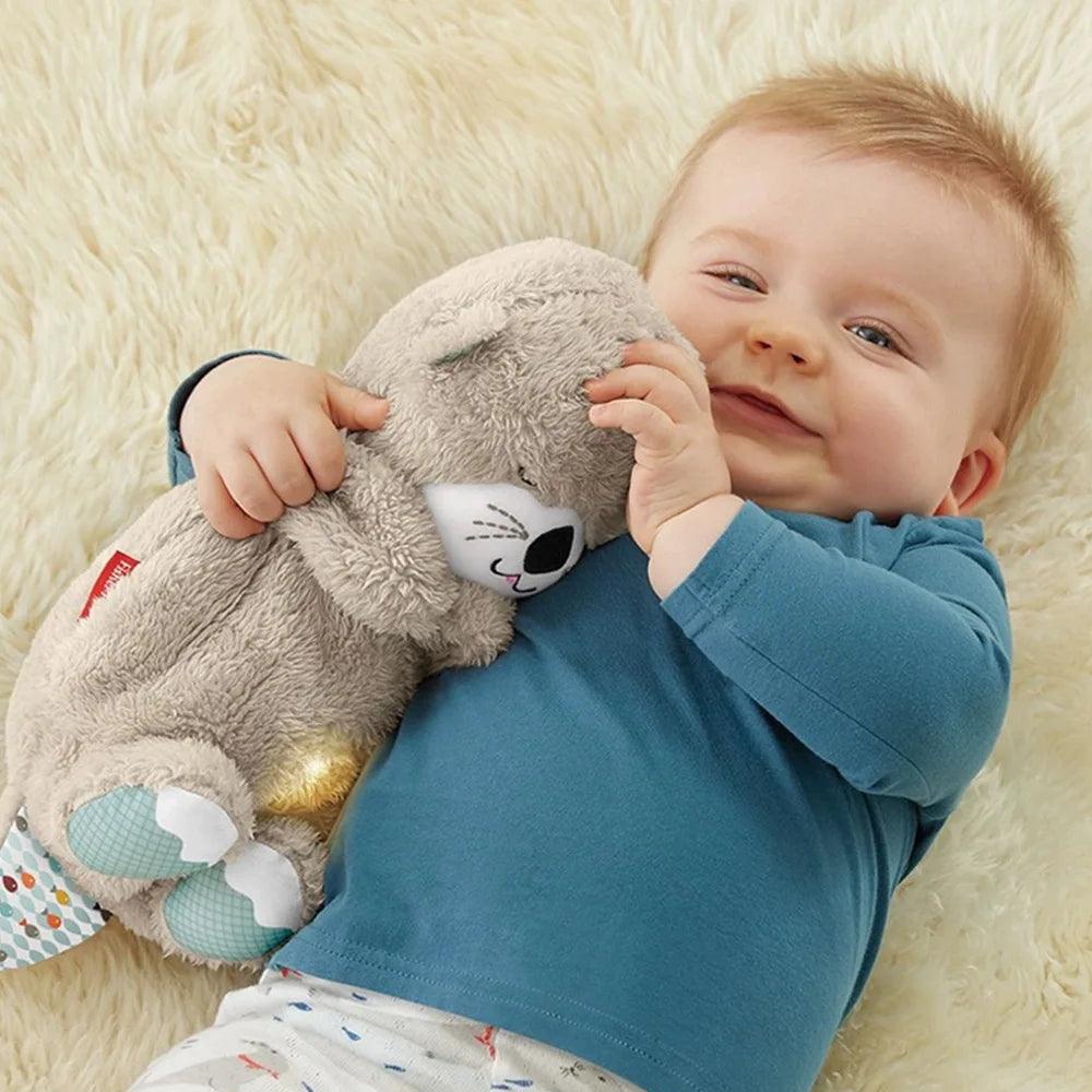 New Baby Breath Baby Bear Soothes Otter Plush Toy Doll Toy Child Soothing Music Sleep Companion Sound And Light Doll Toy Gifts  ourlum.com   