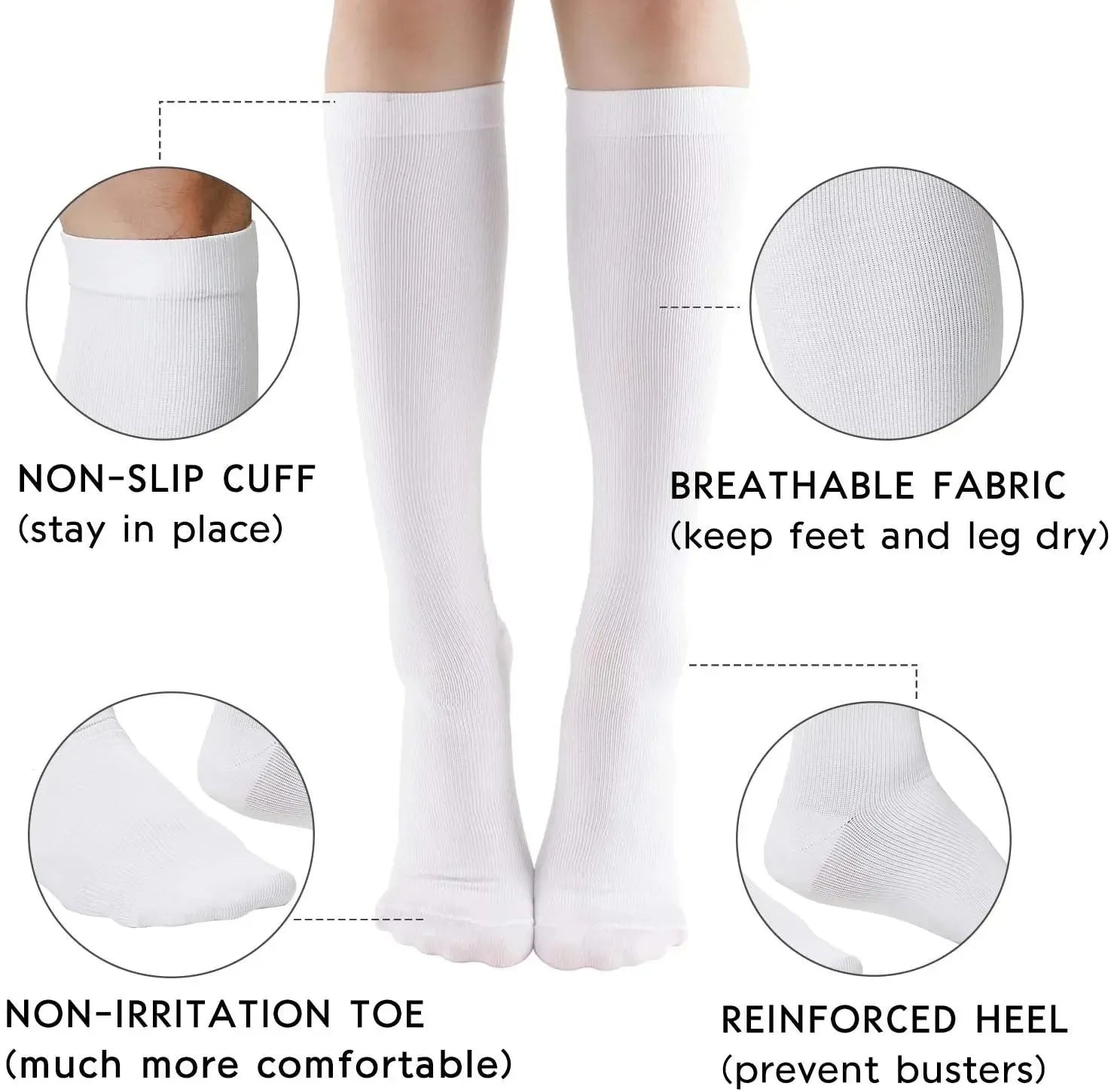 1 Pair Soild Color Compression Stockings Ankle Sock Black White Tube Socks Academic Style Lolita JK Girls Warm Knee Socks