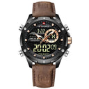 NAVIFORCE Military Watch: Stylish Waterproof Wristwatch, Dual Display Timekeeping  ourlum.com Brown Black  