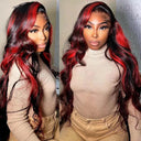 Vibrant Highlight Green Body Wave Lace Front Wig 100 Remy Hair