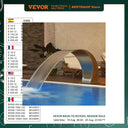 VEVOR 60x30cm/40x20cm Pool Fountain Stainless Steel Feature