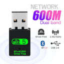 USB WiFi Bluetooth Dongle Dual Band Adapter for Windows