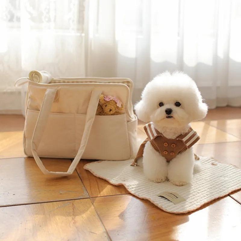 Puppy Dog Bag: Stylish One-Shoulder Breathable Pet Carrier  ourlum.com   