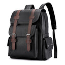 2023 Men Backpack PU Leather Bagpack Large Laptop Backpacks