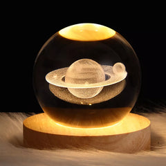 Enchanting 3D Planet Moon Crystal Ball Lamp for Kids' Bedroom Decor