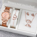 6PCS/Set Women's Watch Fashion Rhinestone Jewelry Set