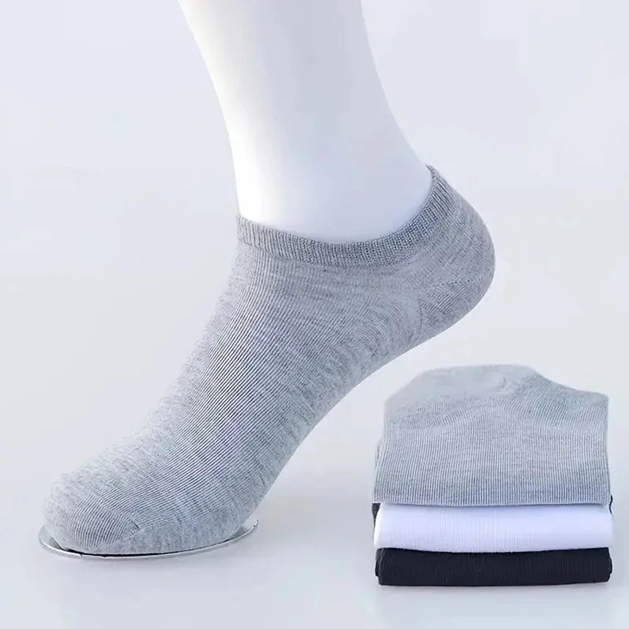 10/12/20/40 Pairs Men Boat Socks Business Sport Sweat Absorption Mature Summer Autumn Solid Color Soft Non Pilling Ankle Socks