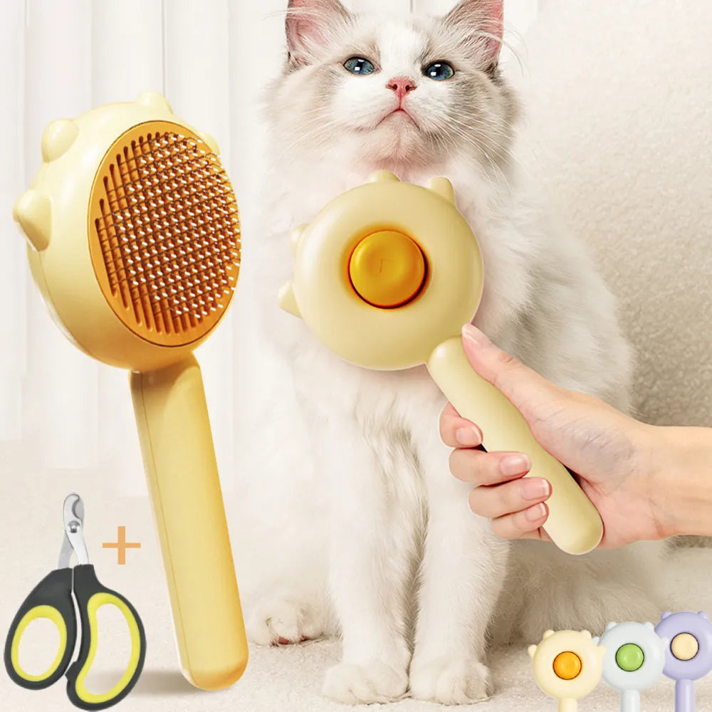 Pet Grooming Brush: Skin-friendly Massage Needles, Upgraded Cat Care  ourlum.com   