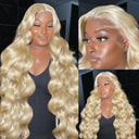 38 Inch 250% Density Body Wave Lace Frontal Wig 613 Blonde