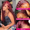 Vibrant Burgundy Water Wave Lace Front Human Hair Wig