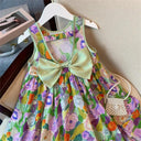 Floral Princess Sundress Oil Painting A-LINE Style for Girls