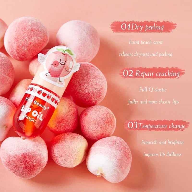 Peach Moisturizing Lip Gloss Peach Waterproof Glossy Long Lasting Not Sticky Natural Lip Tint Daily Makeup Lip Oil Primer  ourlum.com   