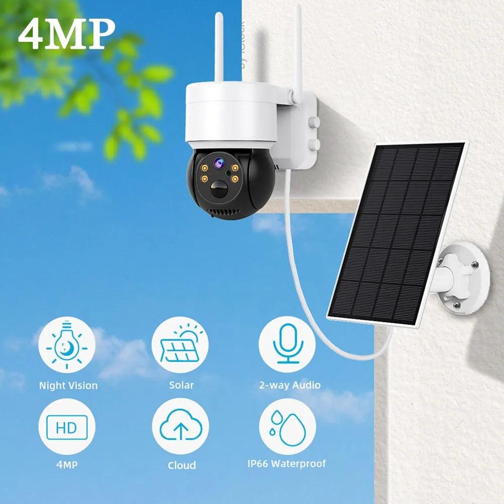 Solar Wireless Security Camera with Night Vision & PIR Human Detect  ourlum.com   